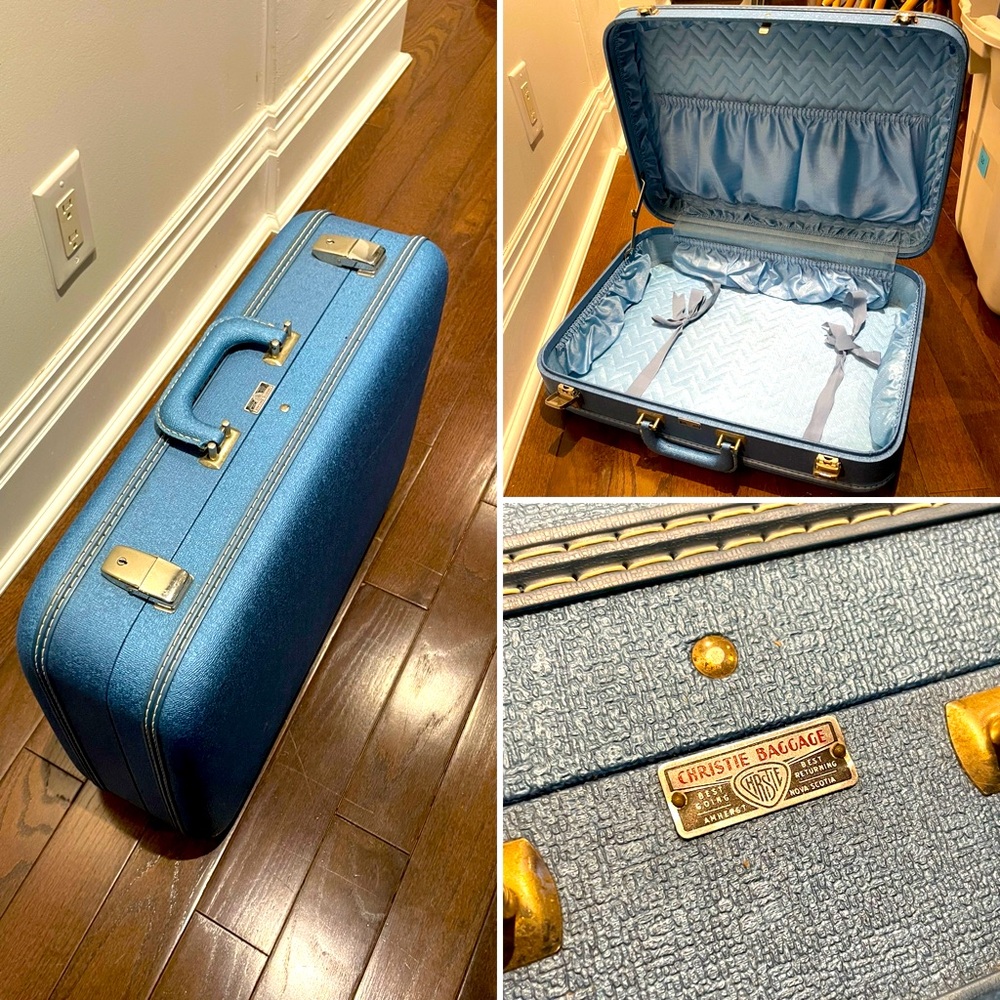 Christie Baggage vintage powder blue suitcase